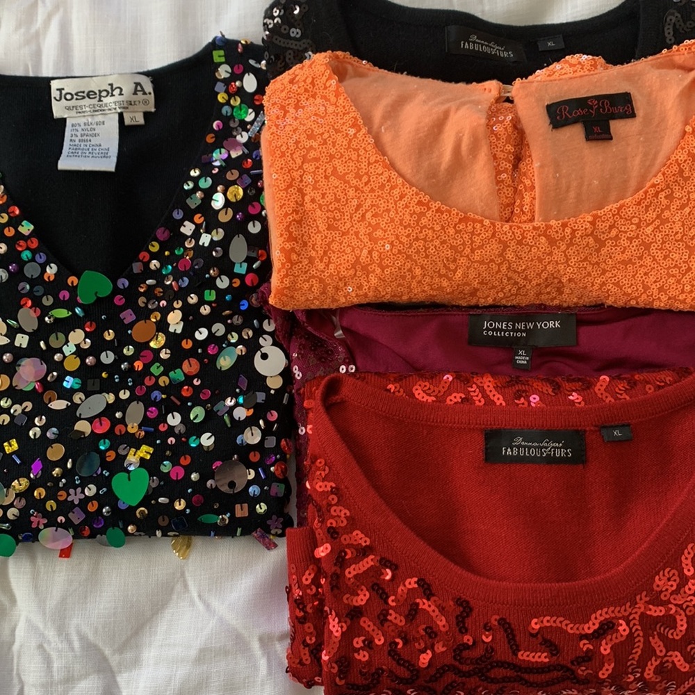 5 item sequin sweater vest size XL